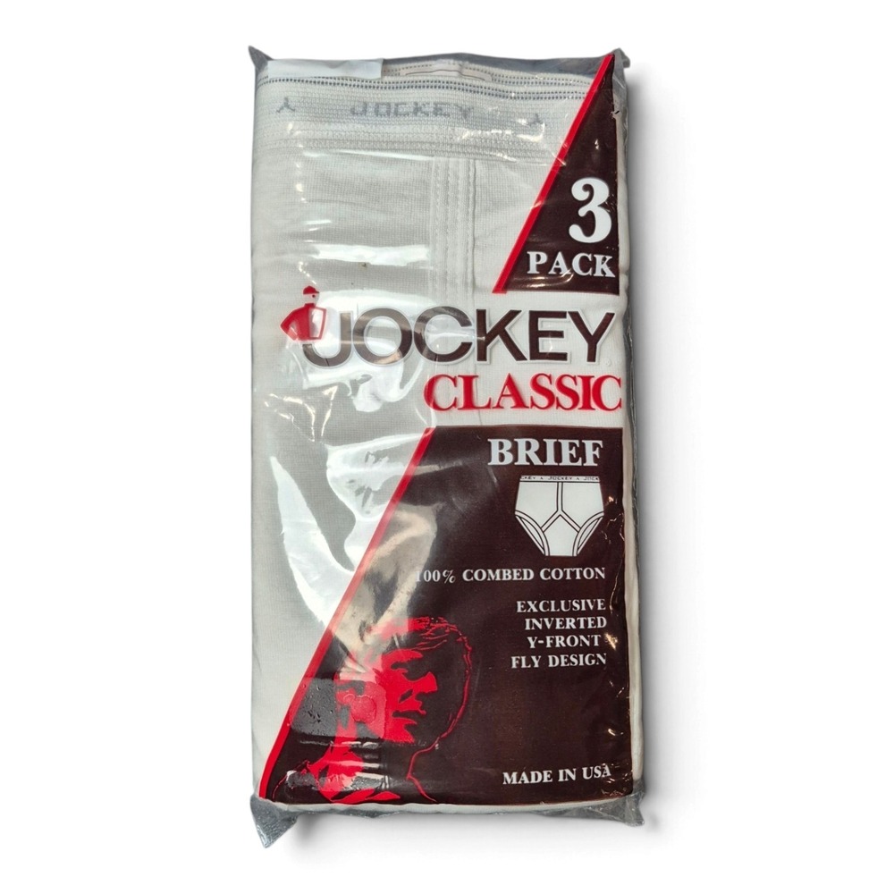 VTG Jockey Men's 40 Classic White Briefs 3 Pack Y-Front USA 1987 Sealed NOS